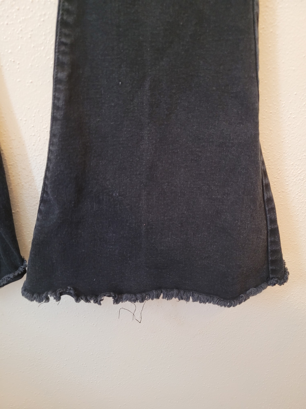 Lucky & Blessed Extreme Flare Bell Bottom Jeans Black Raw Hem Size 10 - Picture 5 of 9